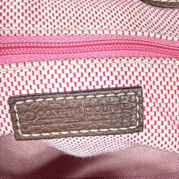 Dooney & Bourke Large Logo Canvas Handbag Brown Leather Trim Shoulder Bag - Picture 8 of 15